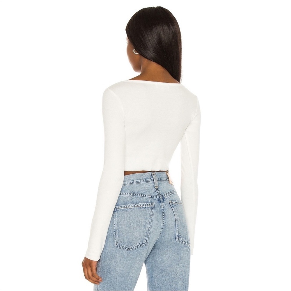 Re Ona Ribbed Button Up Cardi White - Picture 3 of 6